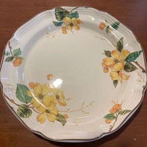 Two/2 Mikasa Heritage Goldwood Dinner Plate Excellent Condition Yellow Floral